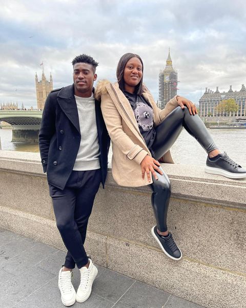 Super Eagles of Nigeria star Taiwo Awoniyi celebrates his wedding anniversary with a throwback photo.