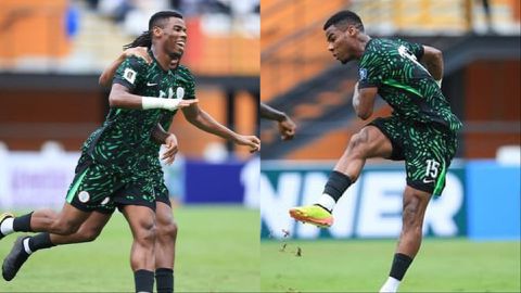 Raphael Onyedika: Super Eagles star celebrates 1st goal against Benin Republic