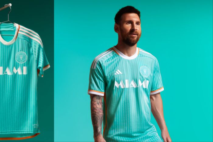 Inspired by the NFL Miami Dolphins, Lionel Messi after his Copa America triumph with Argentina modeled 3rd kit for Inter Miami.