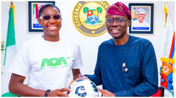 Asisat Oshoala: Super Falcons forward appreciates Sanwo-Olu after discussion on female football