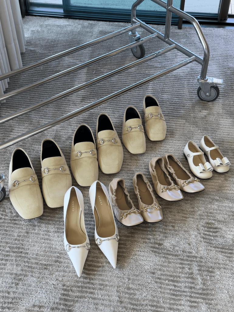Ronaldo and Georgina, with the children's footwares|| Photographed by Juergen Teller