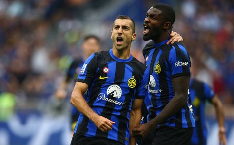 Thuram celebrates goal for Inter against Milan || Image credit: Imago