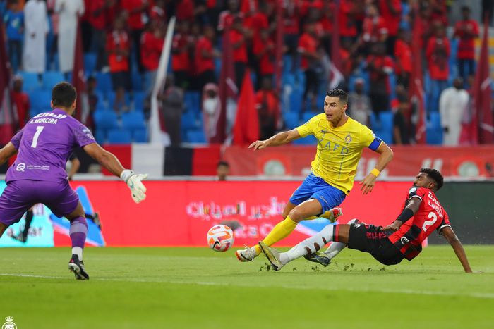 Ronaldo now leads the race for the top scorer as he recorded his seventh league goal of the season for Al Nassr against Al Raed - Image Credit - Al Nassr