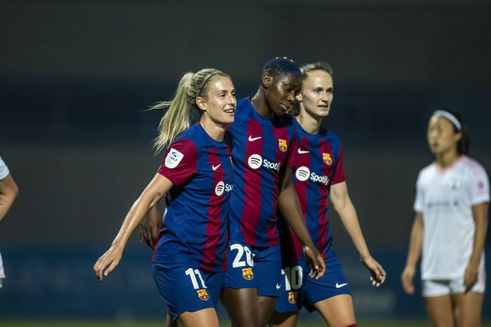 Ona Batlle's skillful play in the 84th minute allowed Oshoala to score the game's second and final goal with a well-placed shot. Image Credit - Barcelona Femeni