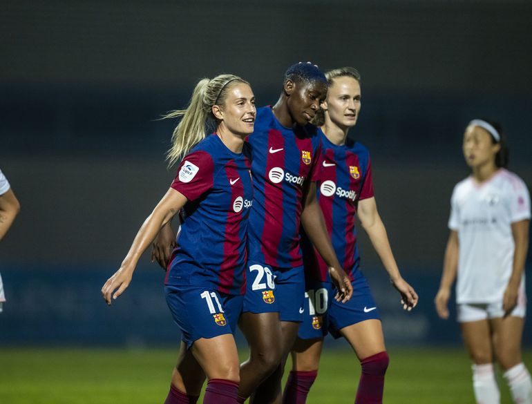 Ona Batlle's skillful play in the 84th minute allowed Oshoala to score the game's second and final goal with a well-placed shot. Image Credit - Barcelona Femeni