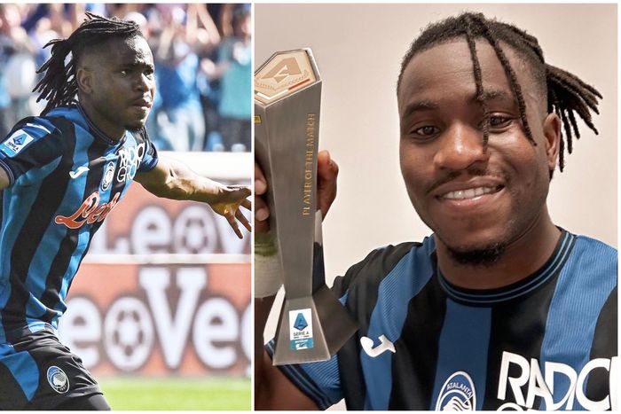 CAF Player of the Year contender Ademola Lookman with his award.