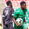 Gor Mahia striker Benson Omala celebrates after scoring.