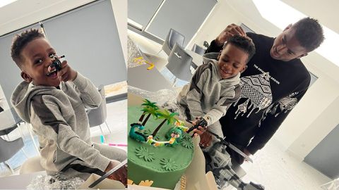 Super Eagles star Taiwo Awoniyi celebrates as son turns 3