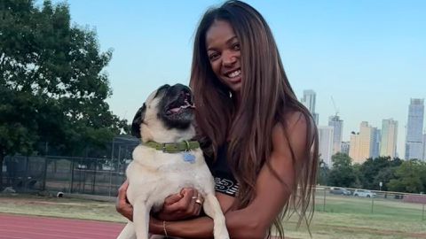 'Fast feet, fast paws- Gabby Thomas celebrates National Pug Day with beloved Rico