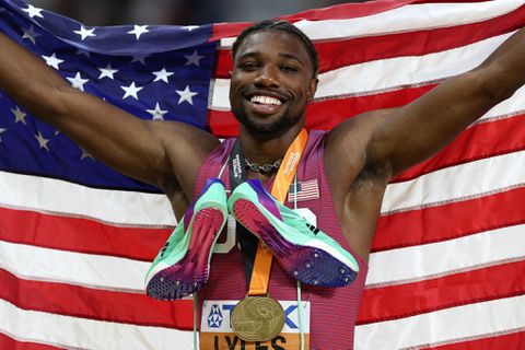 Noah Lyles named Jesse Owens Male Athlete of the Year for the third time at USATF Awards.