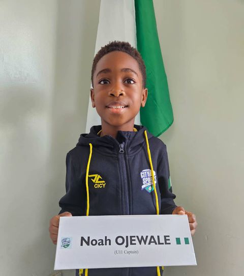 City Sports under-11 football captain, Noah Ojewale