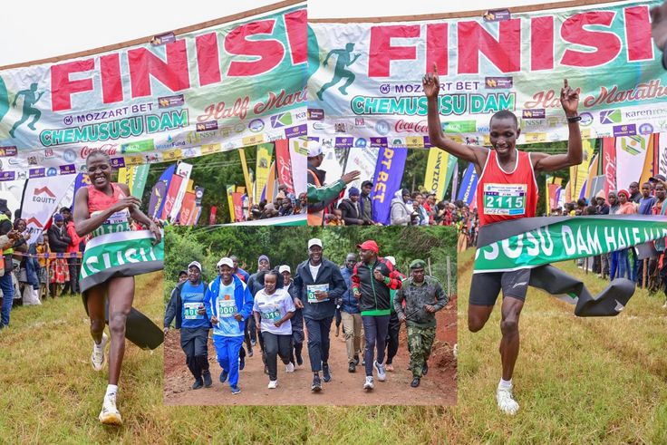 Wisley Kipkemoi, Gladys Koech rule Chemususu half marathon as CSs Murkomen, Wandayi & Chirchir grace the event