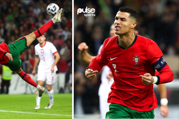 Cristiano Ronaldo celebrates his stunning overhead kick against Poland | Imago