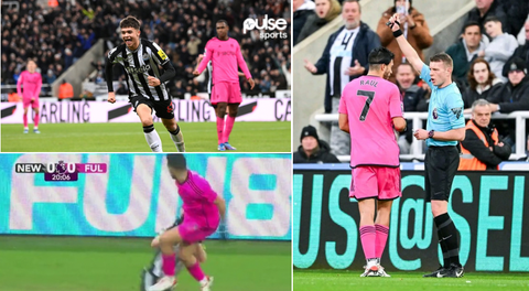 Newcastle vs Fulham: Jimenez sees red for bizarre flying kick as Magpies score easy win