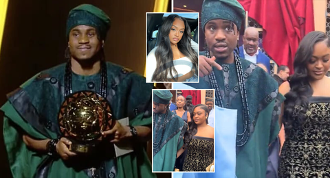 Ademola Lookman: 'Newly-crowned' African BEST finally goes public with beautiful girlfriend Jayda Love at CAF Awards