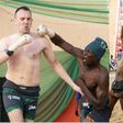 Luke Leyland of Liverpool, United Kingdom, squared off against boxer Garakuwar Bahagon Yansanda of Plateau State, Nigeria, in Dambe