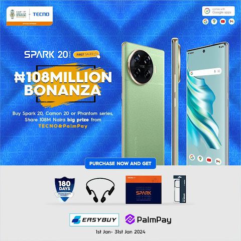 Participating in the TECNO SPARK 20 N108 Million Bonanza is now easy with PalmPay