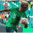 Victor Osimhen celebrates his goal against Equatorial Guinea at the AFCON 2023.