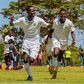 Kariobangi Sharks players celebrating a goal.