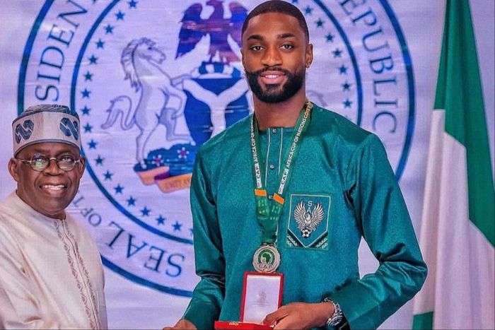 Super Eagles defender Semi Ajayi thanks President Tinubu for M.O.N award.