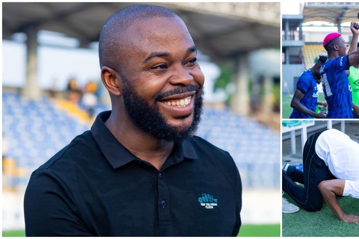 Paul Offor of Sporting Lagos reacts to Rivers United performance.