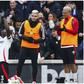 Calvin Bassey with his Fulham teammates at the Craven Cottage.