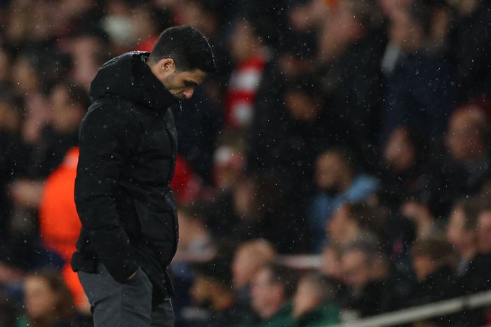 Mikel Arteta during Arsenal Europa League match against Sporting Lisbon at the Emirates.