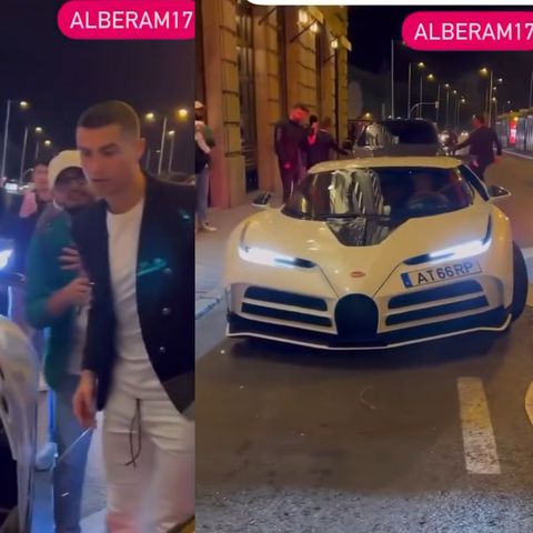 Cristiano Ronaldo in his Bugatti Centodieci.