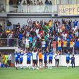 Sporting Lagos' "Happy Corner" cheering and willing on the team at the Mobolaji Johnson Arena (Photo credit: Siju Olajumoke)