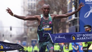 Chebet trounces struggling Eliud Kipchoge to retain Boston Marathon