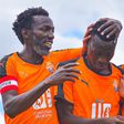 Rodgers Etemesi of Nairobi City Stars (Centre) celebrates his goals with teamamtes during the 5-2 win over Vihiga Bullets FC. Photo Credit: Vincent Ooro-Nairobi City Stars.