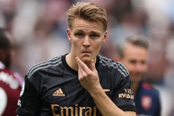 Martin Odegaard of Arsenal against West Ham United.