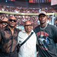 Nigerian Nightmare Kamaru Usman celebrates UFC 300 with Israel Adesanya and his father.