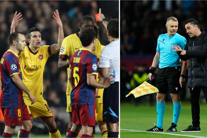 Robin Van Persie was controversially sent off in Barcelona vs Arsenal 2011 || Image credit: Imago