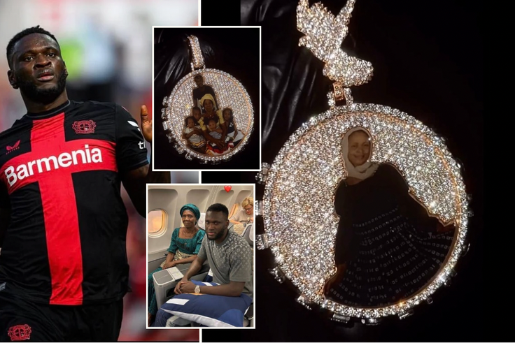 Victor Boniface: Leverkusen hero lavishes over ₦10 million on iced-out custom made chain as tribute to his mother following Bundesliga triumph