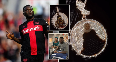 Victor Boniface: Leverkusen hero lavishes over ₦10 million on iced-out custom made chain as tribute to his mother following Bundesliga triumph