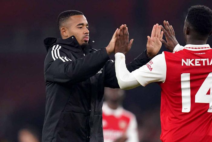 Arsenal strikers Eddie Nketiah and Gabriel Jesus