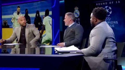 WATCH: ‘I’m about to get fired’ - TV presenter’s on-air howler leaves Henry, Carragher in stiches during Champions League coverage