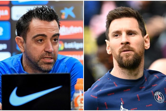 Barcelona boss Xavi Hernandez and PSG forward Lionel Messi