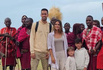 Former Barcelona captain Sergio Busquets on holiday in Kenya