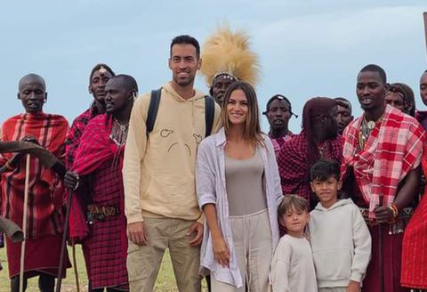 Former Barcelona captain Sergio Busquets on holiday in Kenya