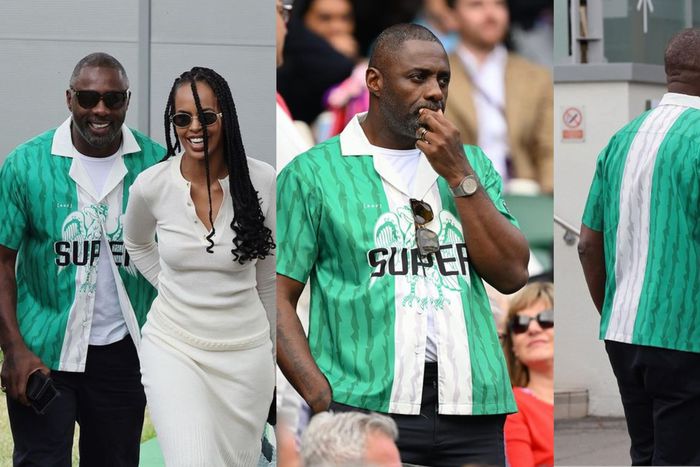 Idris, meanwhile, sported a brilliant green shirt from the Super Eagles, the national football team of Nigeria, with black pants.