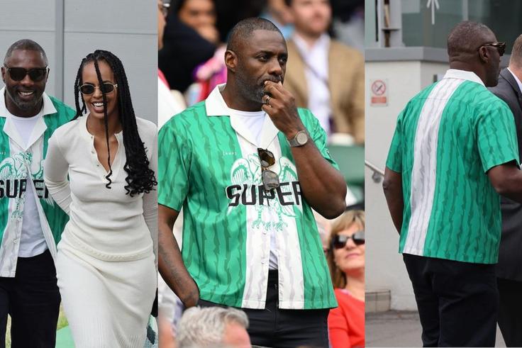 Idris, meanwhile, sported a brilliant green shirt from the Super Eagles, the national football team of Nigeria, with black pants.