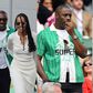 Idris, meanwhile, sported a brilliant green shirt from the Super Eagles, the national football team of Nigeria, with black pants.