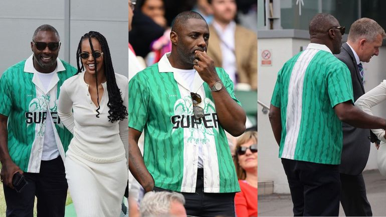 Idris, meanwhile, sported a brilliant green shirt from the Super Eagles, the national football team of Nigeria, with black pants.
