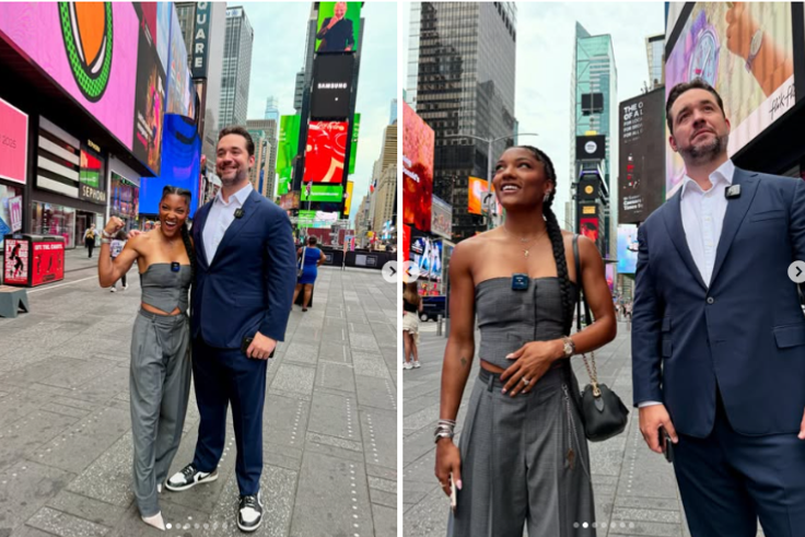 Alexis Ohanian and Tara Davis-Woodhall team up for groundbreaking women's field events at Times Square