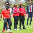 Harambee Stars coach Benni McCarthy and President William Ruto.