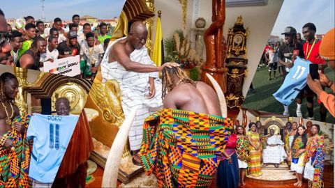 Jeremy Doku in Ghana: Man City Star Jeremy Doku meets Ashanti King, hosts tournament