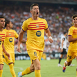 Robert Lewandowski Centre-Forward of FC Barcelona celebrates after scoring his team s second goal during the LaLiga EA Sports match between Valencia CF and FC Barcelona at Mestalla Stadium (Photo by Jose Torres/Photo Players Images/Magara Press)