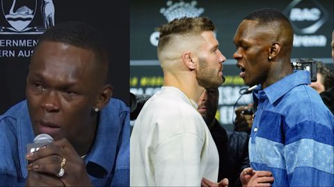 Nigeria's Israel Adesanya cries ahead of UFC 305 showdown against Dricus du Plessis